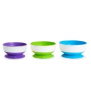 Munchkin Stay Put™ 3db-os tálka szett csúszásgátló talppal (lila,zöld,kék)