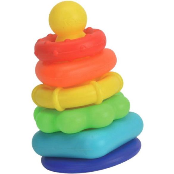 BamBam toronyépítő játék - színes piramis
