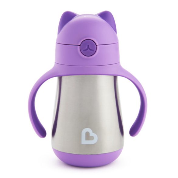 Munchkin Cool Cat™ hőtartós, szívószálas itatópohár 240ml - purple