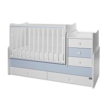   Lorelli Maxi Plus kombi ágy 70x160 - White & Baby Blue / Fehér & Kék